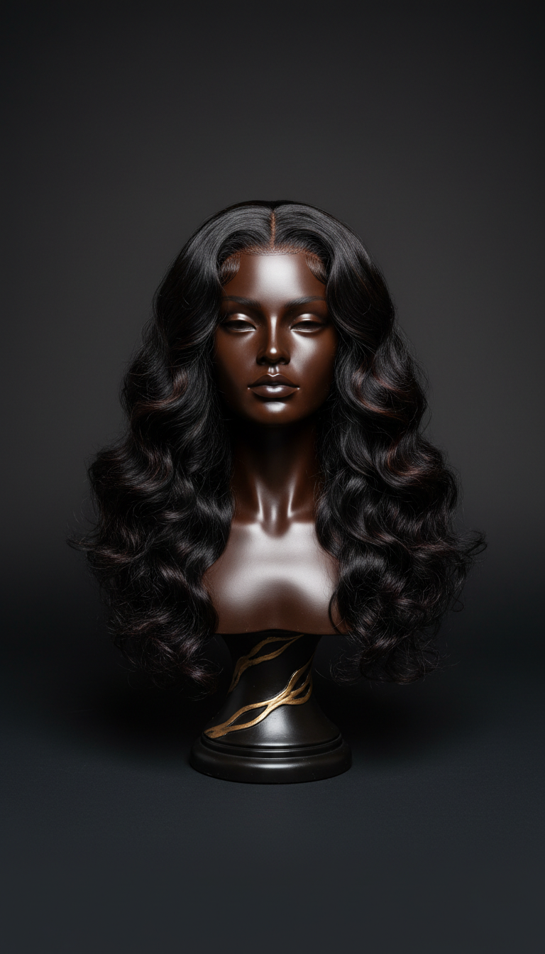 Peluca con ondas cuerpo voluptuosas
