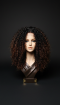 Peluca lace front rizada de lujo